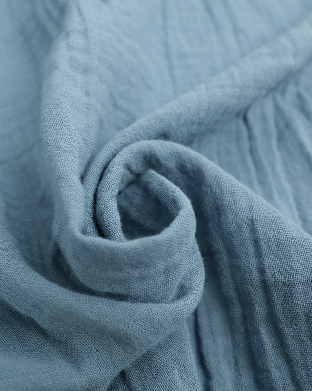 Double Gaze Bio 130CM Bleu De Mer - Maison Klem